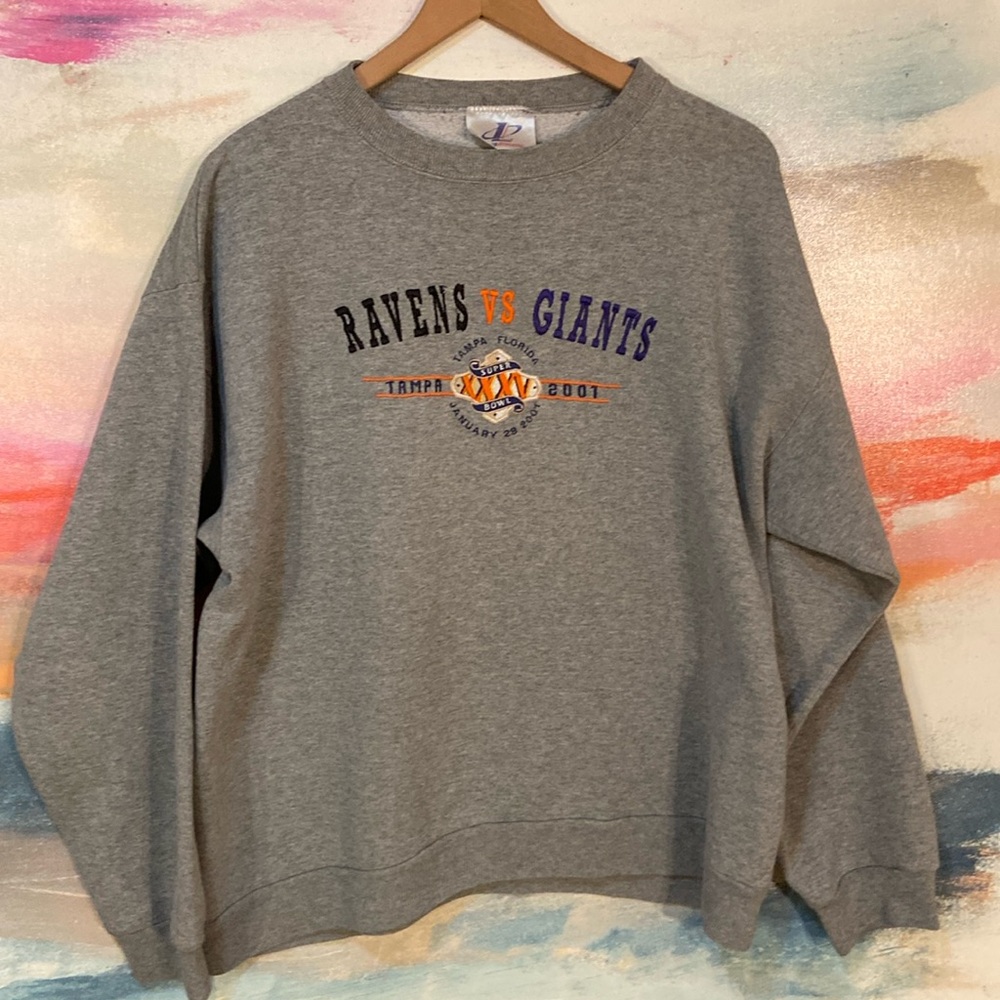 🔥VINTAGE🔥2001 Super Bowl XXXV Cotton Blend Logo Athletic Sweatshirt. - Picture 1 of 7